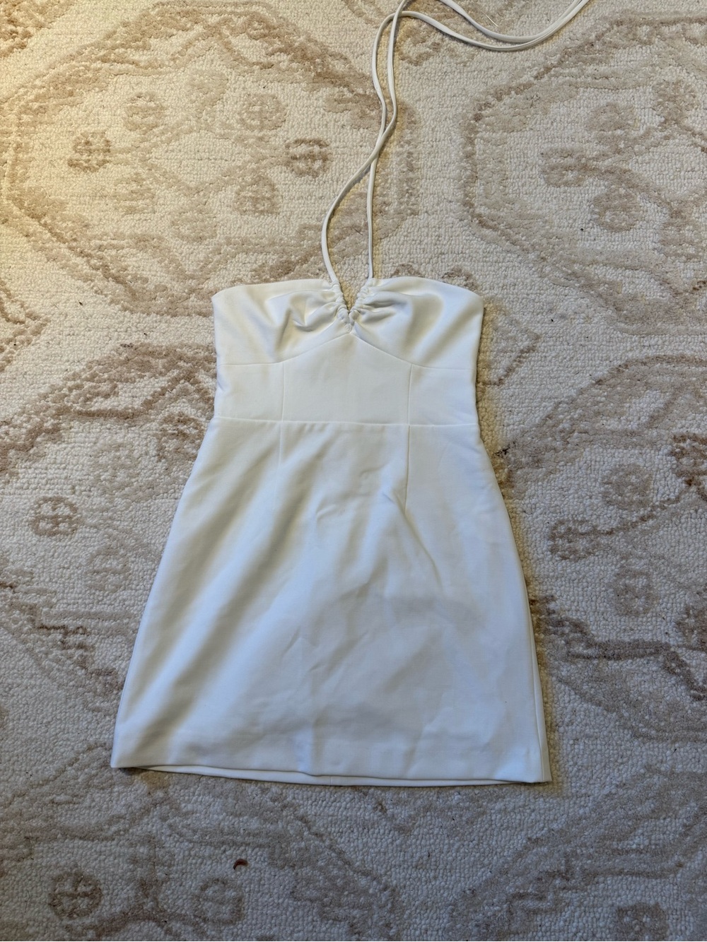 French Connection White Halter Sweetheart Mini Dress